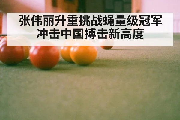 张伟丽升重挑战蝇量级冠军冲击中国搏击新高度